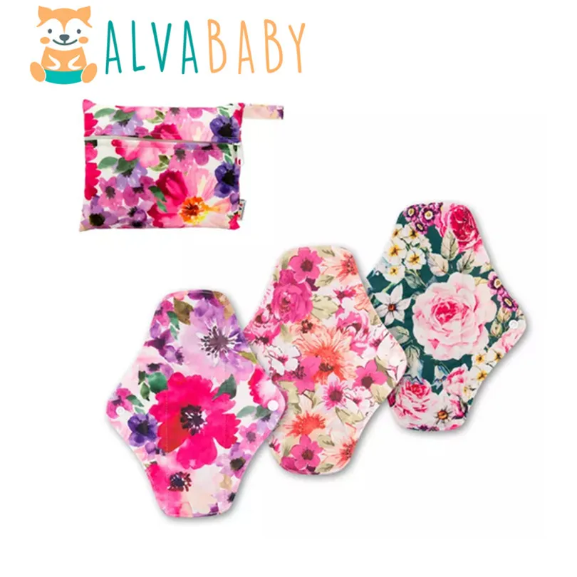 ALVABABY Compresas menstruales reutilizables con bolsa higiénica - imagen 3