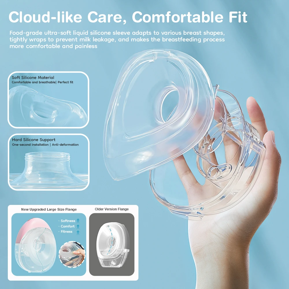 MAMIJOY 2 uds extractor de leche eléctrico portátil Invisible 3 modos de memoria inteligente 12 niveles de succión bolsa de viaje sin ruido BPA-FREE EB60 - imagen 5