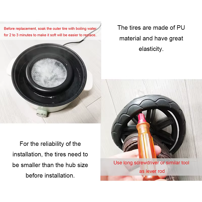 Neumático Uppababy Vista V1 V2 - Rueda trasera sin cámara para buggy