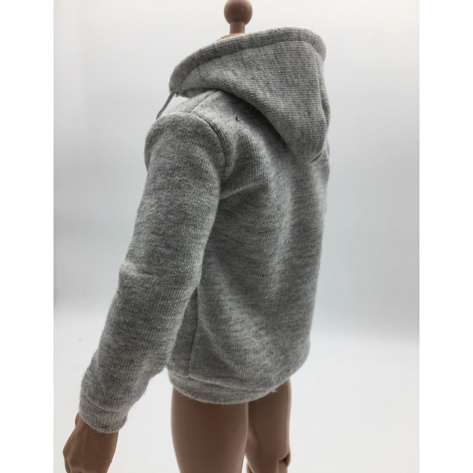 MagiDeal sudadera con capucha y cremallera gris para muñeco - imagen 5
