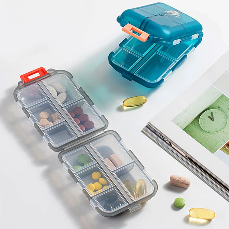 Organizador de pastillas plegable para viaje – Caja portátil - imagen 3