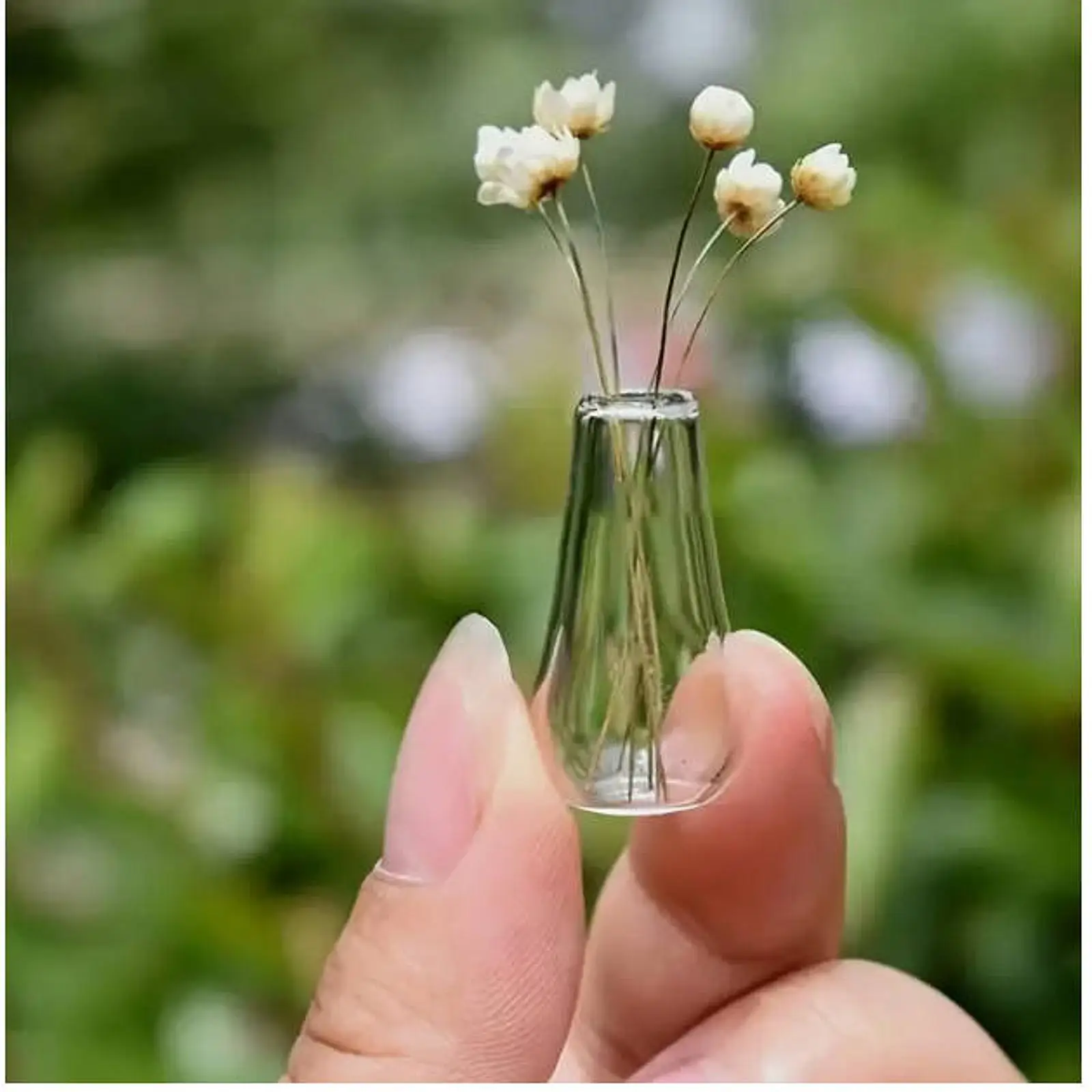 Jarrón de casa de muñecas en miniatura a escala 1:12, modelo de jarrón de cristal encantador, juguetes de flores, decoración de escena de simulación de micropaisaje Diy, 2 uds.