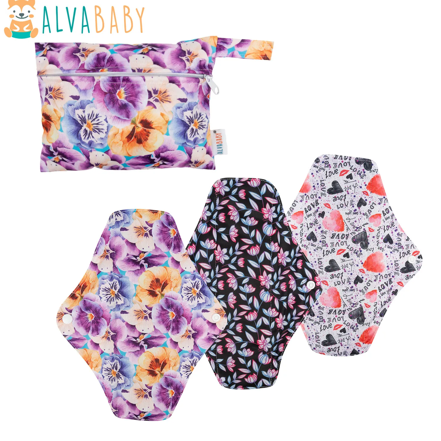 ALVABABY Compresas menstruales reutilizables con bolsa higiénica - imagen 5