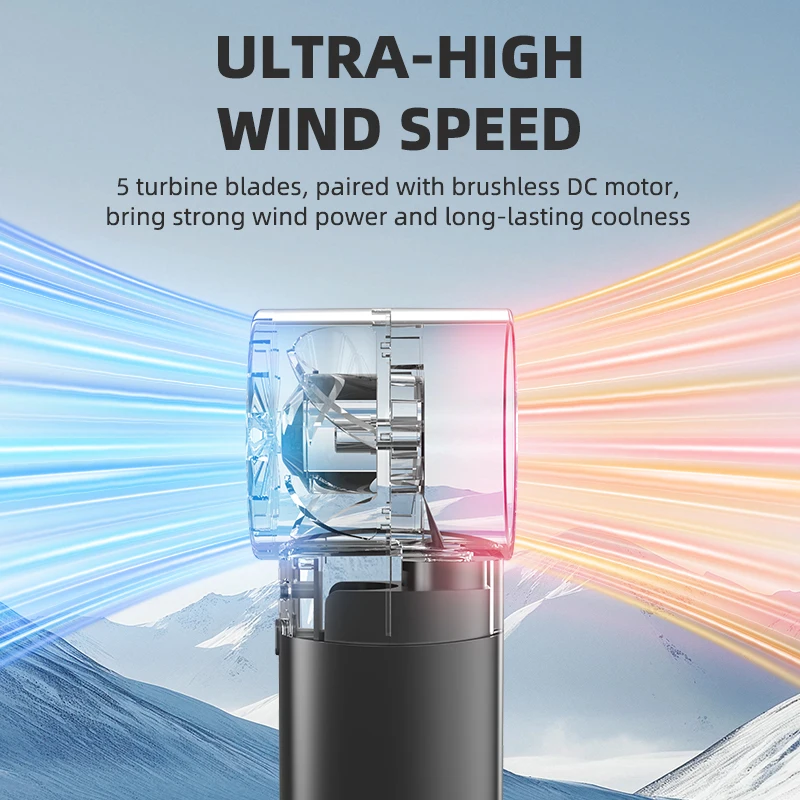 Ventilador humidificador portátil de verano Mini ventilador de pulverización de mano recargable por USB de 5 velocidades de viento ventilador de niebla de pulverización de agua Mini ventilador para exteriores - imagen 4