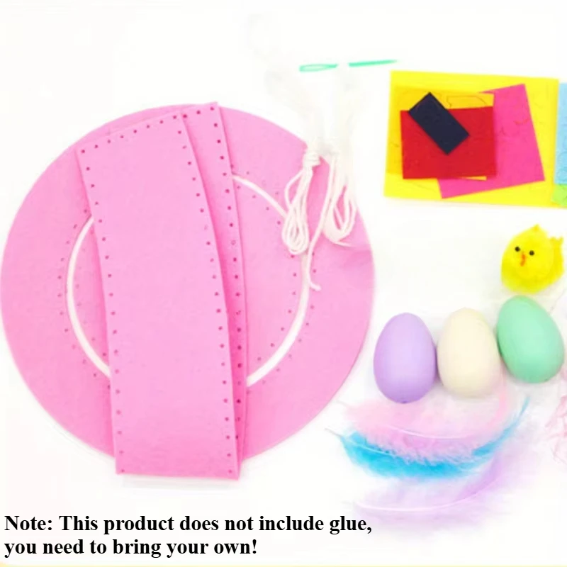 Sombreros de Pascua, Kit de manualidades DIY con decoraciones de plumas hechas a mano, conejito y polluelo para niños pequeños, fiesta de Pascua, accesorios para fotos de guardería - imagen 5