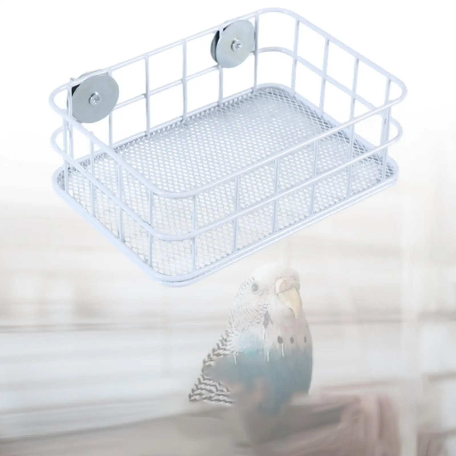 Jaula colgante de hierro para pájaros, plataforma de estación, soporte para percha de pájaros, jaula de juguete para periquitos, Lovebirds, cacatúa, accesorios para pájaros - imagen 3