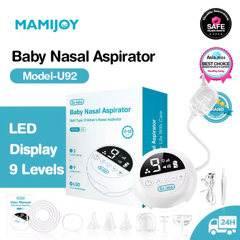 MAMIJOY Aspirador Nasal Eléctrico Bebé con Música y Luz Nocturna