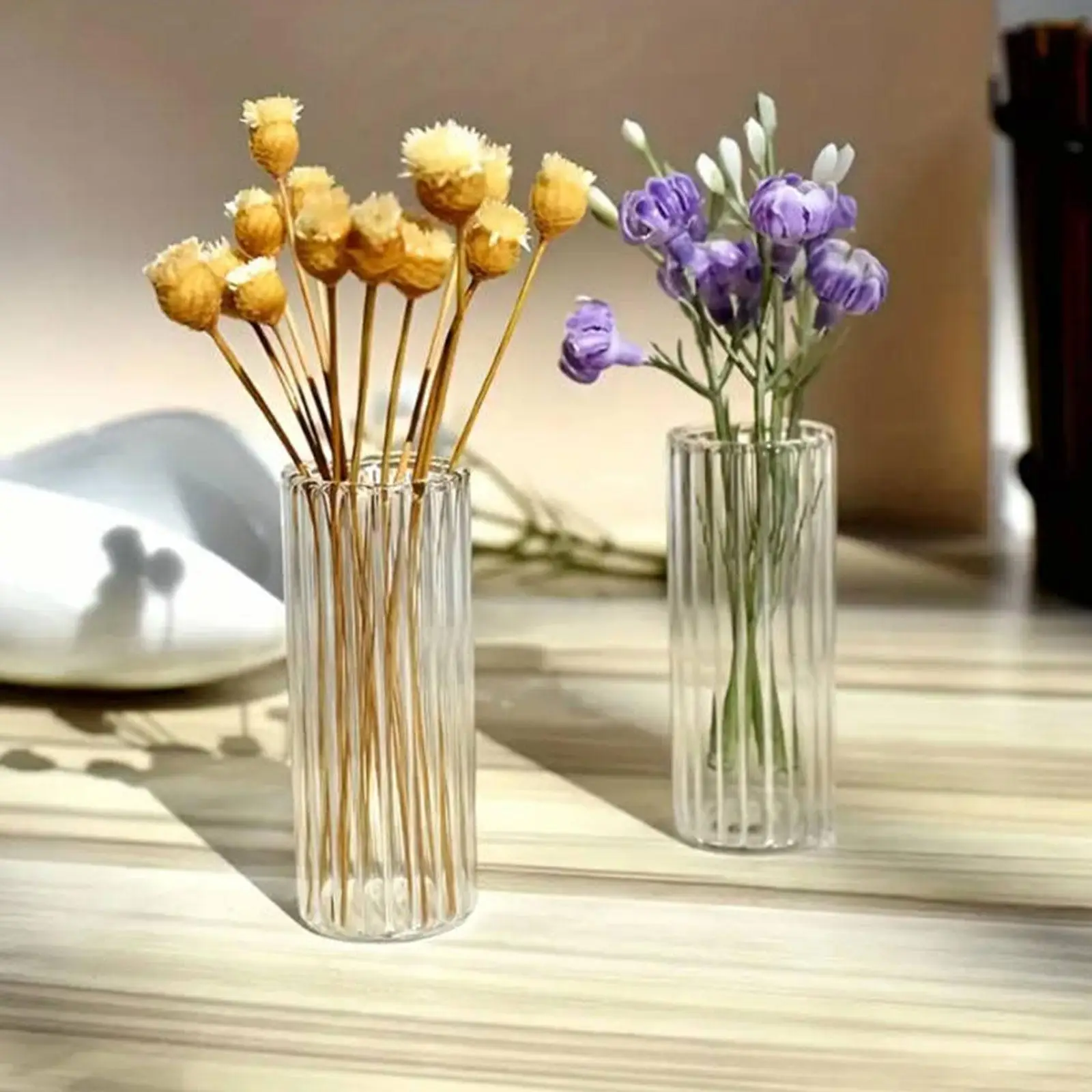 Jarrón de casa de muñecas en miniatura a escala 1:12, modelo de jarrón de cristal encantador, juguetes de flores, decoración de escena de simulación de micropaisaje Diy, 2 uds. - imagen 5