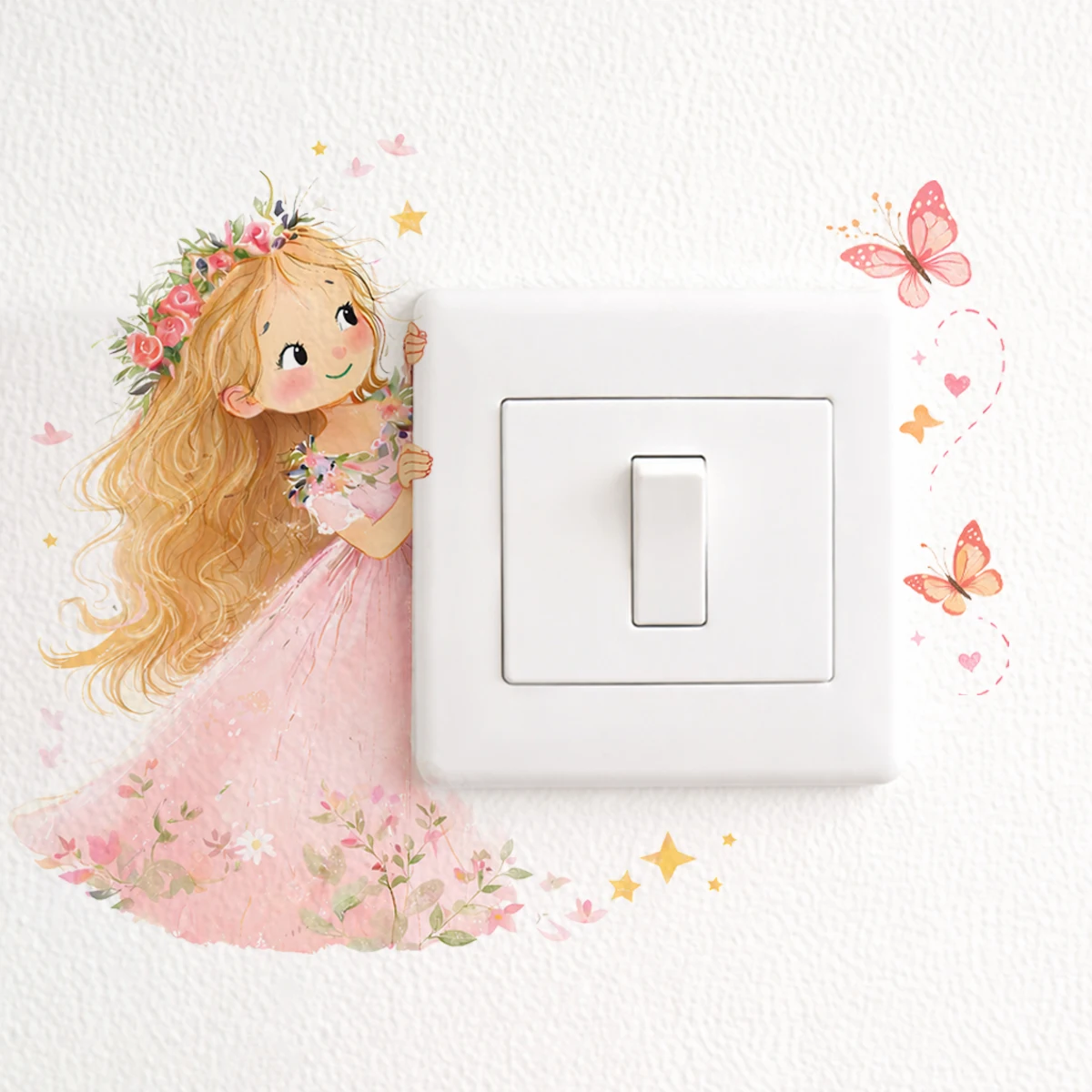 Vinilo de pared infantil con mariposas y luz - imagen 3