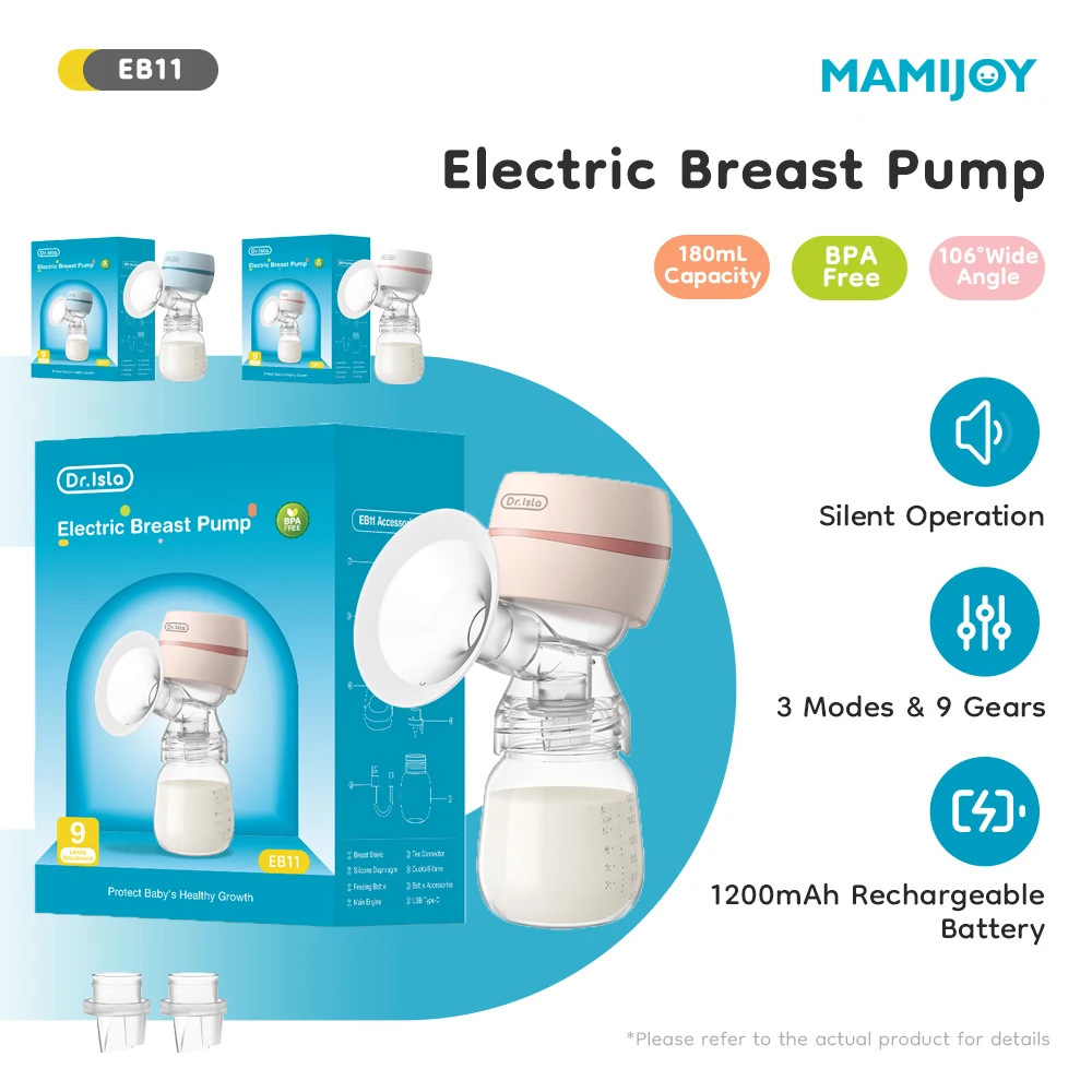 MAMIJOY extractor de leche eléctrico portátil, extractor de leche inteligente integrado de alta succión, portátil, indoloro y silencioso, EB11