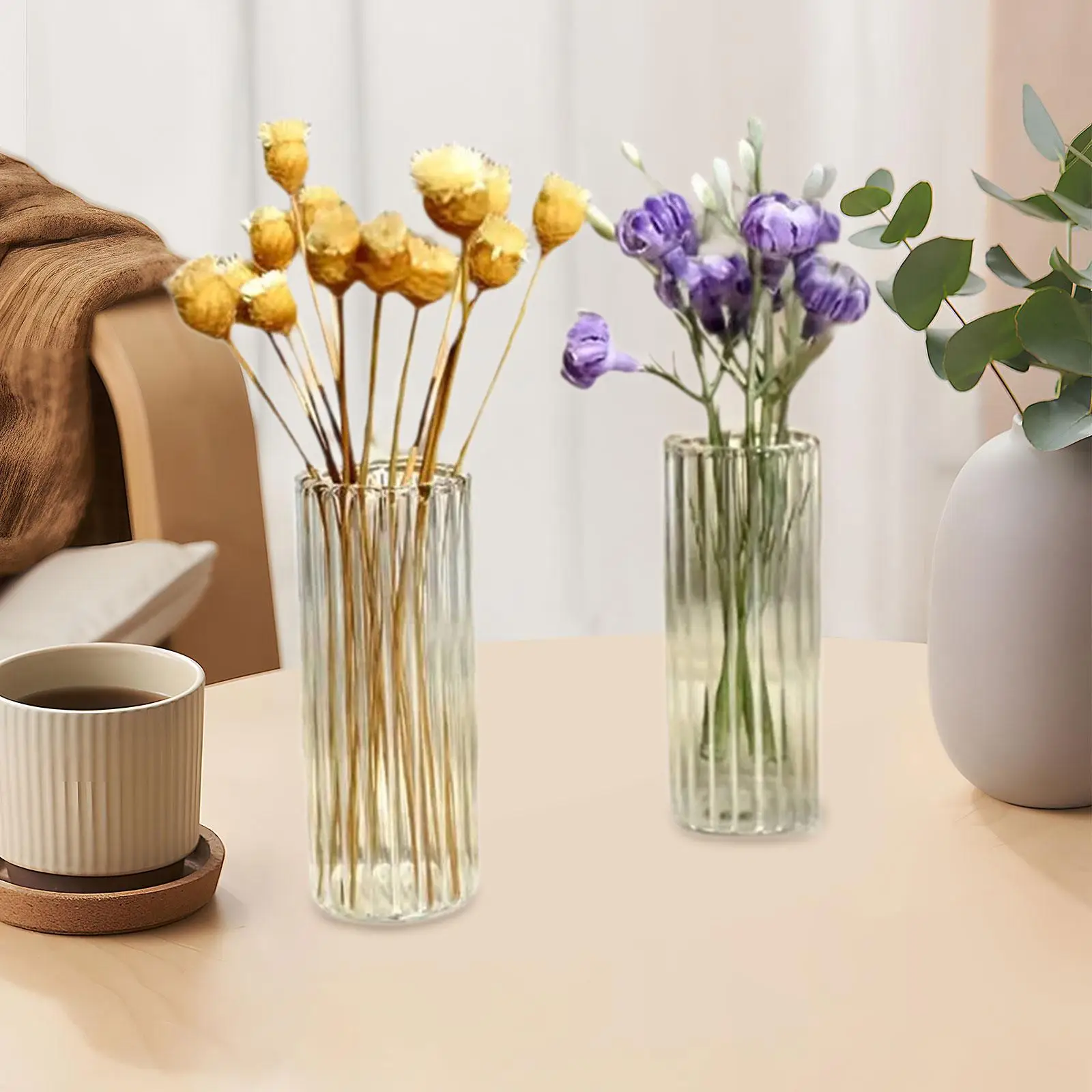 Jarrón de casa de muñecas en miniatura a escala 1:12, modelo de jarrón de cristal encantador, juguetes de flores, decoración de escena de simulación de micropaisaje Diy, 2 uds. - imagen 2