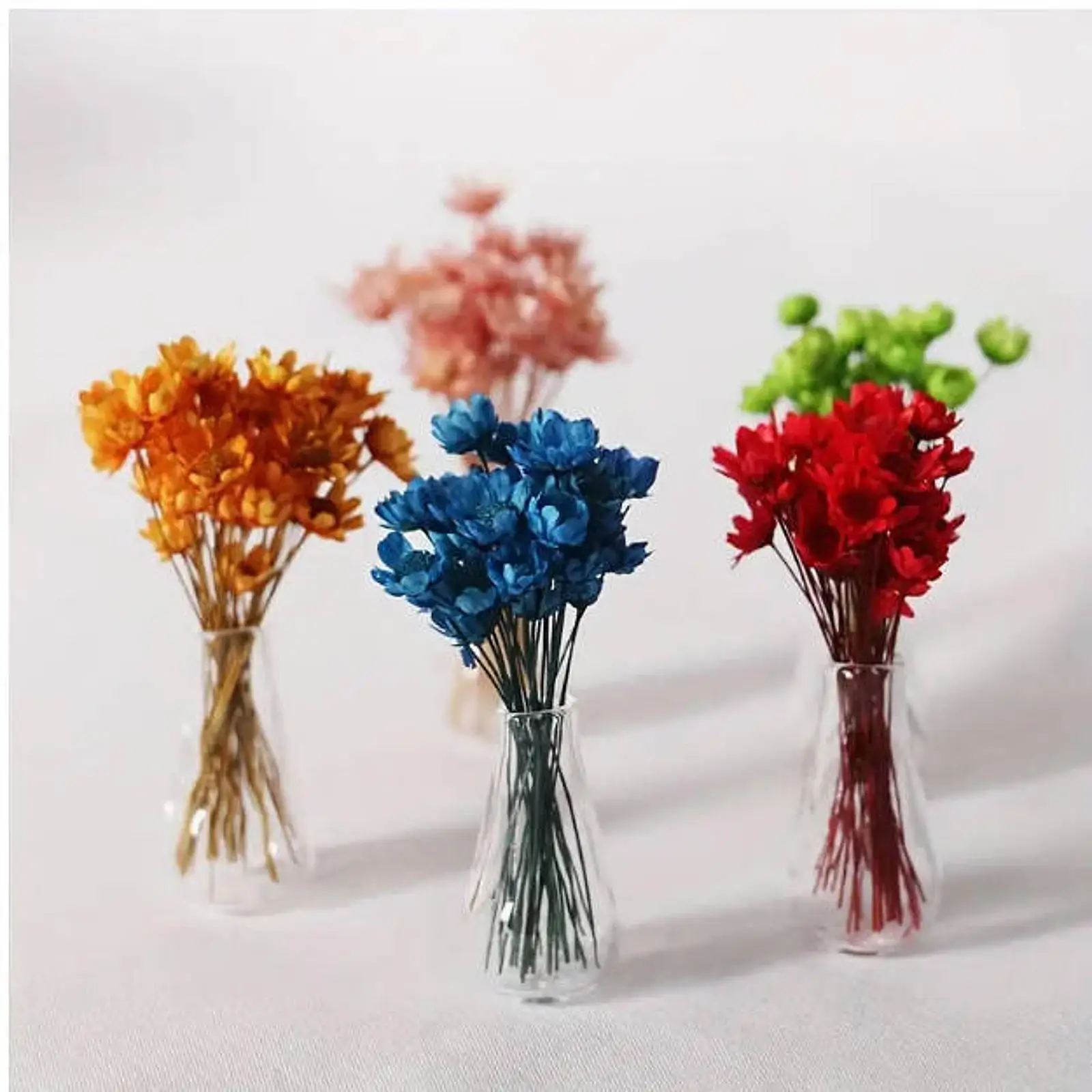 Jarrón de casa de muñecas en miniatura a escala 1:12, modelo de jarrón de cristal encantador, juguetes de flores, decoración de escena de simulación de micropaisaje Diy, 2 uds. - imagen 4