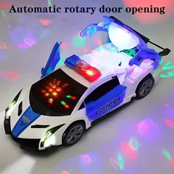 Coche de juguete policía 360° con sonido, luz y puertas automáticas