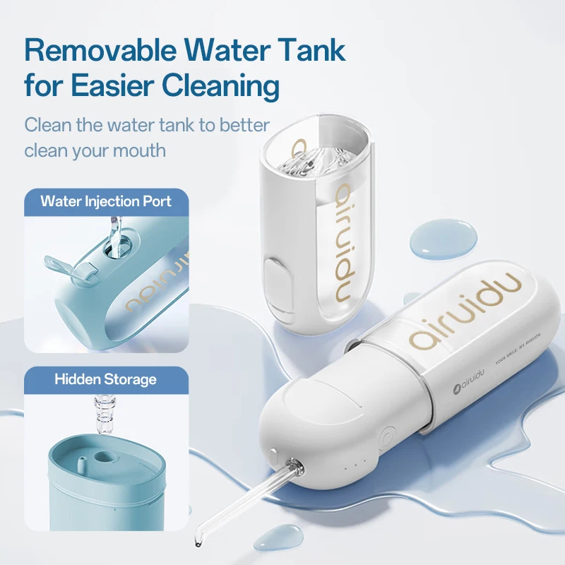 MAMIJOY irrigador Oral Dental agua Flosser portátil 3 modos IPX7 impermeable USB recargable 1300mAh limpiador de dientes 150ML CF560 - imagen 5