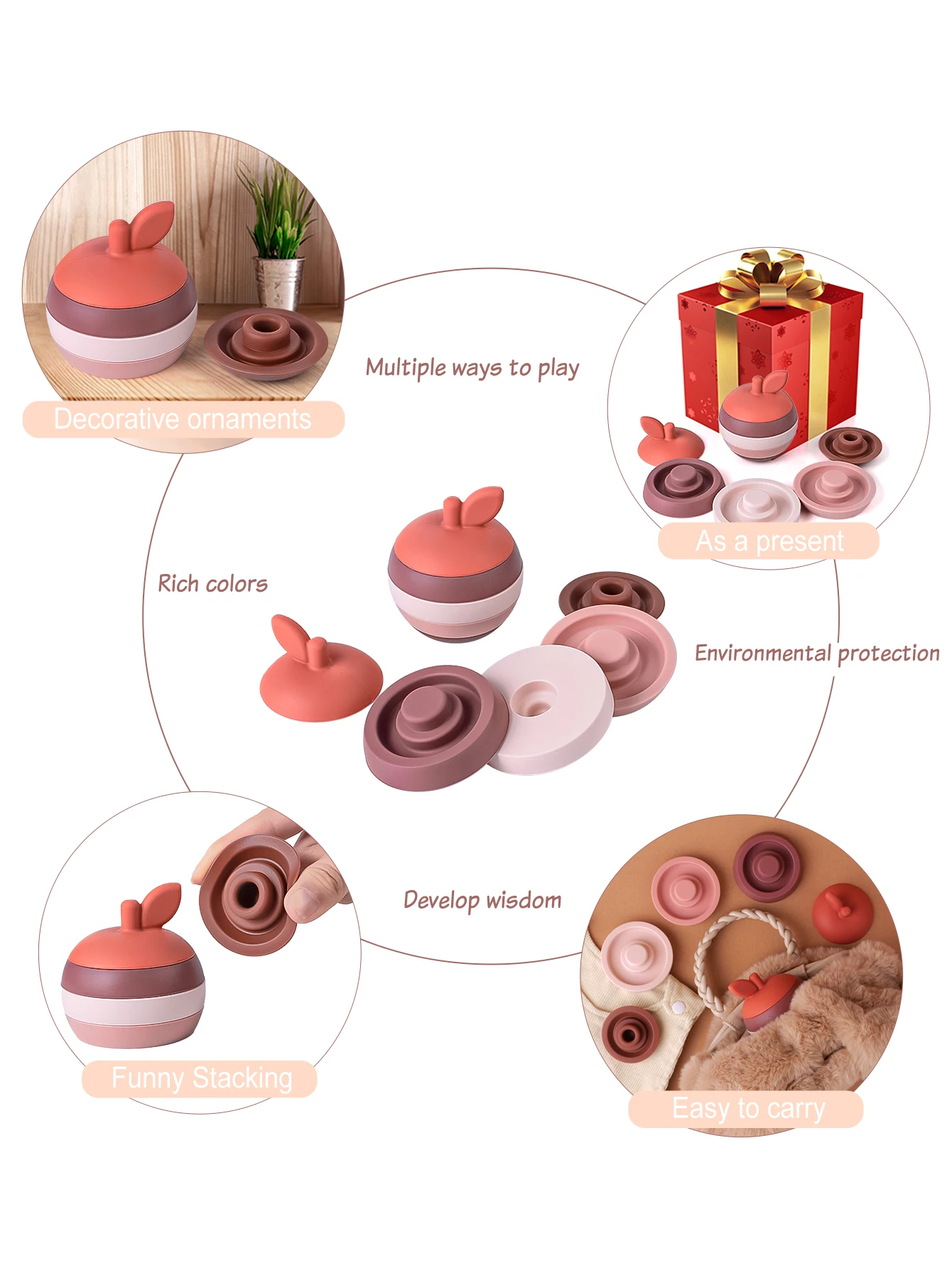 TYRY.HU-juguete de dentición de silicona sin BPA para bebé, juguete de bloques de construcción suave, forma creativa, 1 piezas - imagen 4