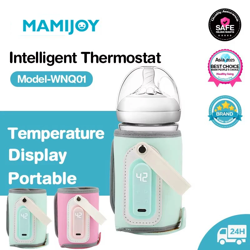 MAMIJOY Calentador de biberones portátil, protector de calor para biberones, cubierta más cálida para viajes, calentador USB, calentador de biberones para exteriores
