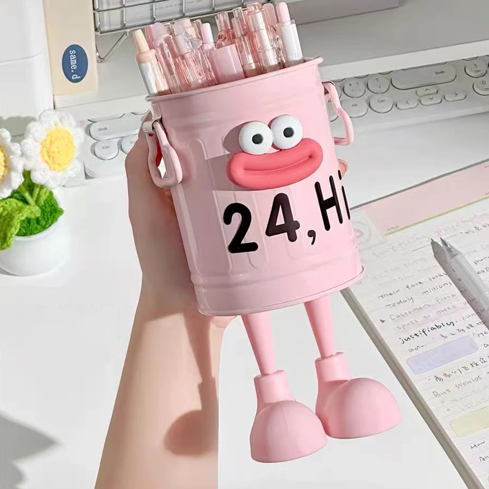 Portalápices personalizado de dibujos animados de alta estética, decoración de escritorio para estudiantes Ins, almacenamiento de papelería bonito de gran capacidad - imagen 3