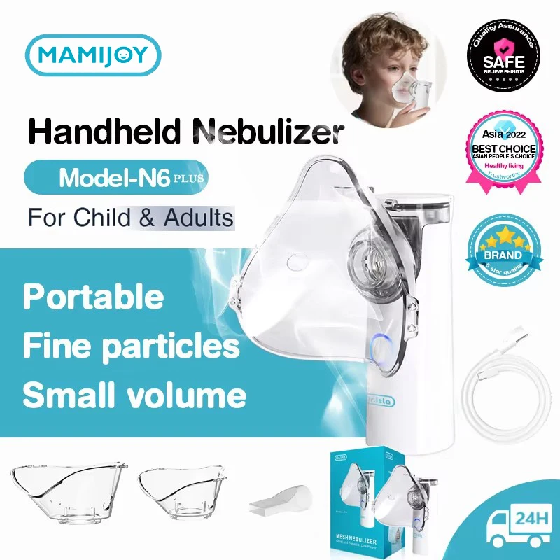 MAMIJOY Mini nebulizador portátil, inhalador de mano silencioso, nebulizador ultrasónico, atomizador de grado médico, para bebés, niños, adultos, tos, asma