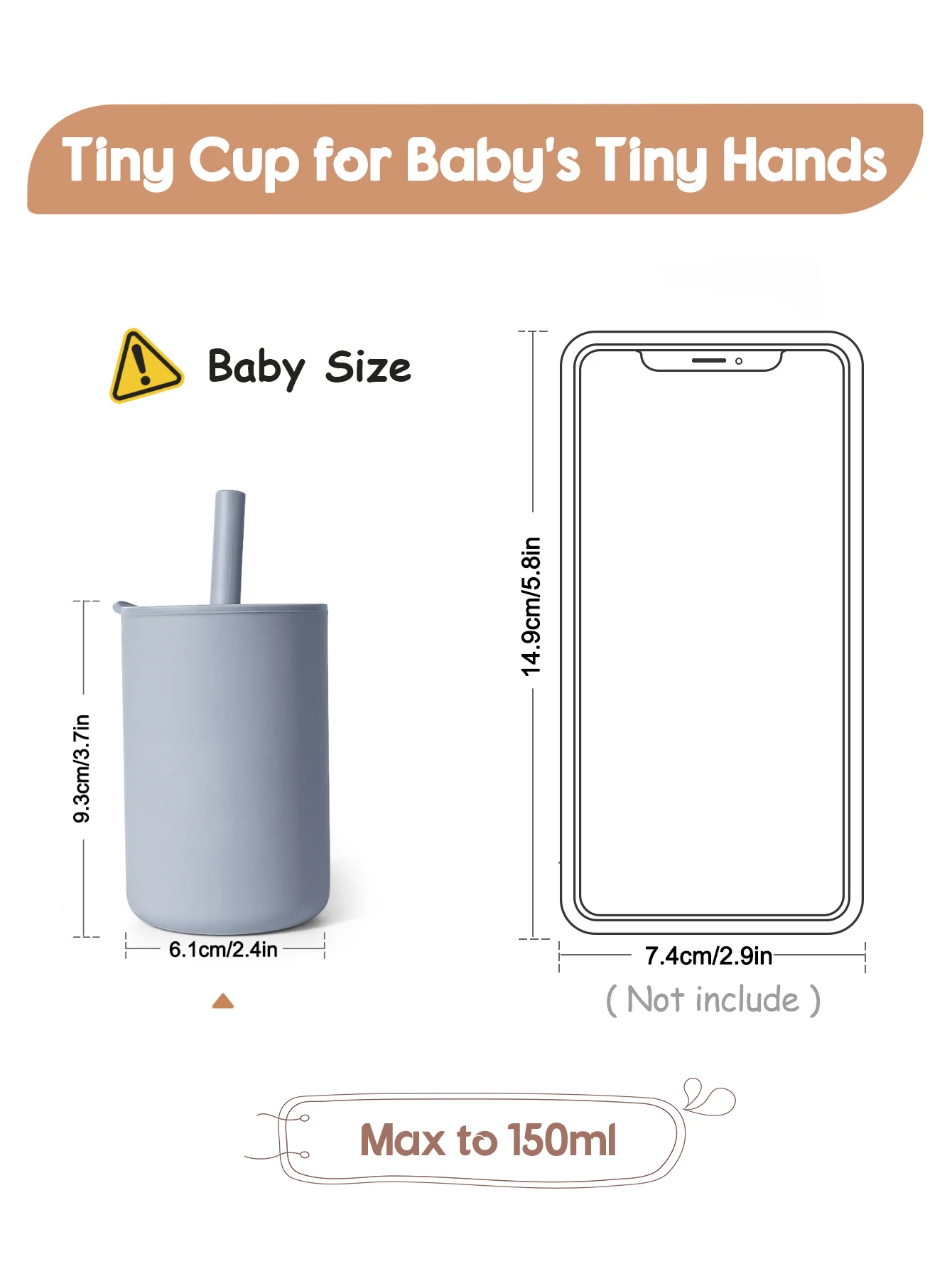 Mini taza de agua para niños, taza de entrenamiento portátil para aprender a beber con pajita y tapa, agua potable para niños pequeños, silicona para bebés - imagen 3