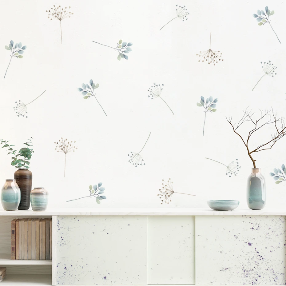 Pegatina de pared infantil floral extraíble de acuarela - imagen 4