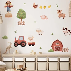 Vinilos de granja en acuarela para decorar habitación infantil