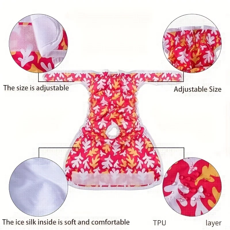 Pañales para perros lavables de poliéster cómodos y transpirables: pantalones cómodos para el período de mascotas para razas pequeñas a grandes - imagen 2