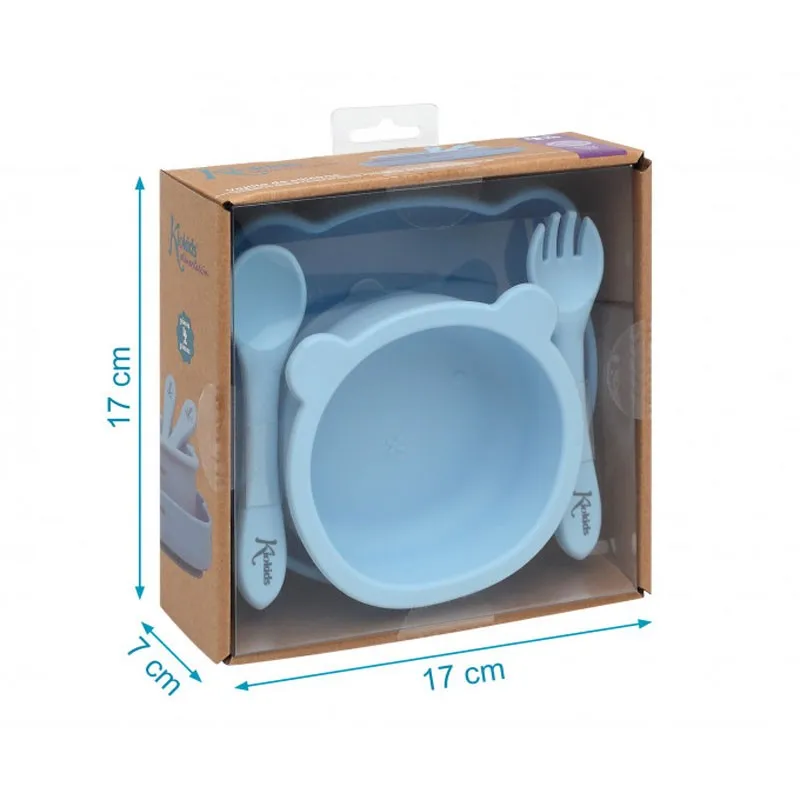 Kiokids Vajilla de Silicona para Bebé – Platos y Cubiertos - imagen 5