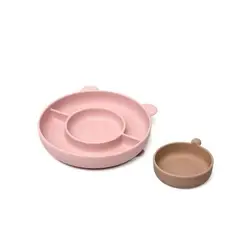 Kiokids plato de silicona antideslizante para bebés forma de oso