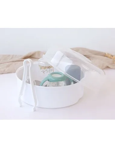 Kiokids Esterilizador microondas con pinzas para biberones - imagen 2