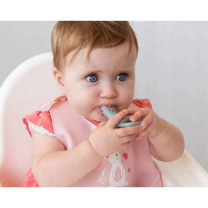 Kiokids Alimentador de silicona roja para bebé - imagen 4