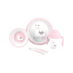 Interbaby Vajilla infantil con diseño llama para niños