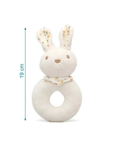 Kiokids Sonajero de peluche conejo suave para estimulación del bebé - imagen 2