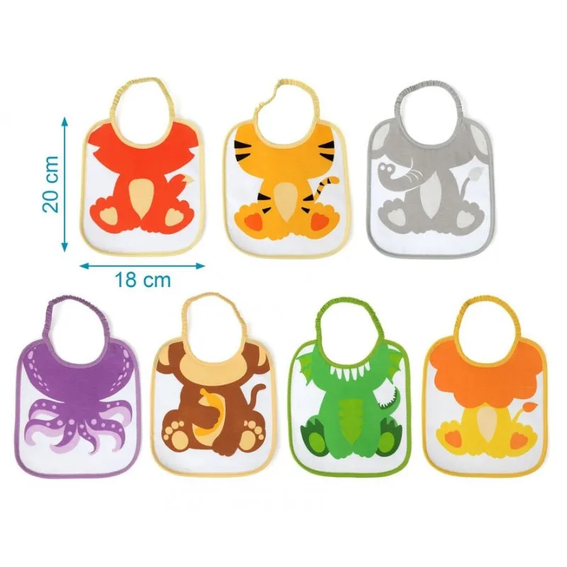 Kiokids Baberos de algodón con animalitos suaves para bebé - imagen 3