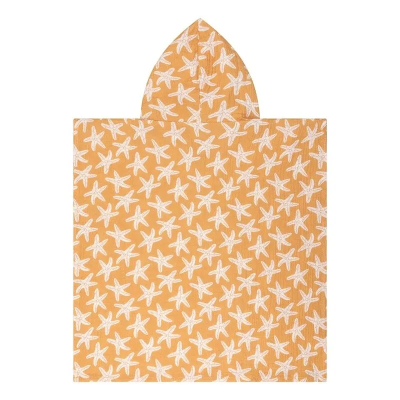 Poncho de playa Swim Essentials naranja con estrellas marinas - imagen 2