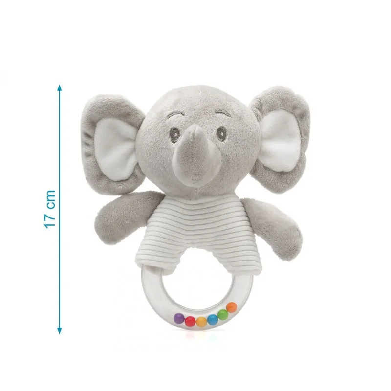 Sonajero de peluche elefante gris Kiokids para bebés - imagen 2