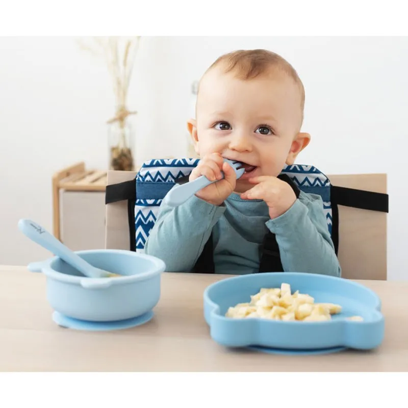 Kiokids Vajilla de Silicona para Bebé – Platos y Cubiertos - imagen 3