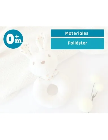 Kiokids Sonajero de peluche conejo suave para estimulación del bebé - imagen 5