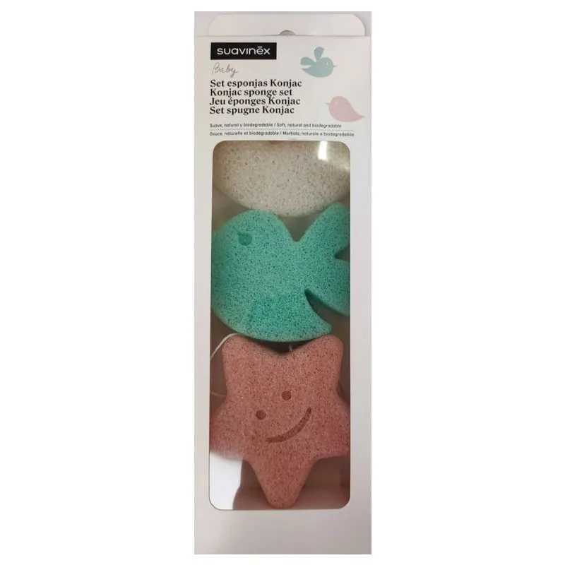 Suavinex Esponja Konjac natural – Baño suave para tu bebé