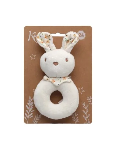 Kiokids Sonajero de peluche conejo suave para estimulación del bebé - imagen 4