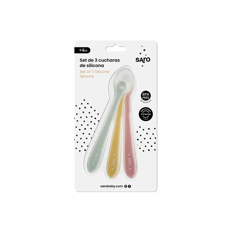 Saro set de cucharas de silicona para alimentación infantil - imagen 5