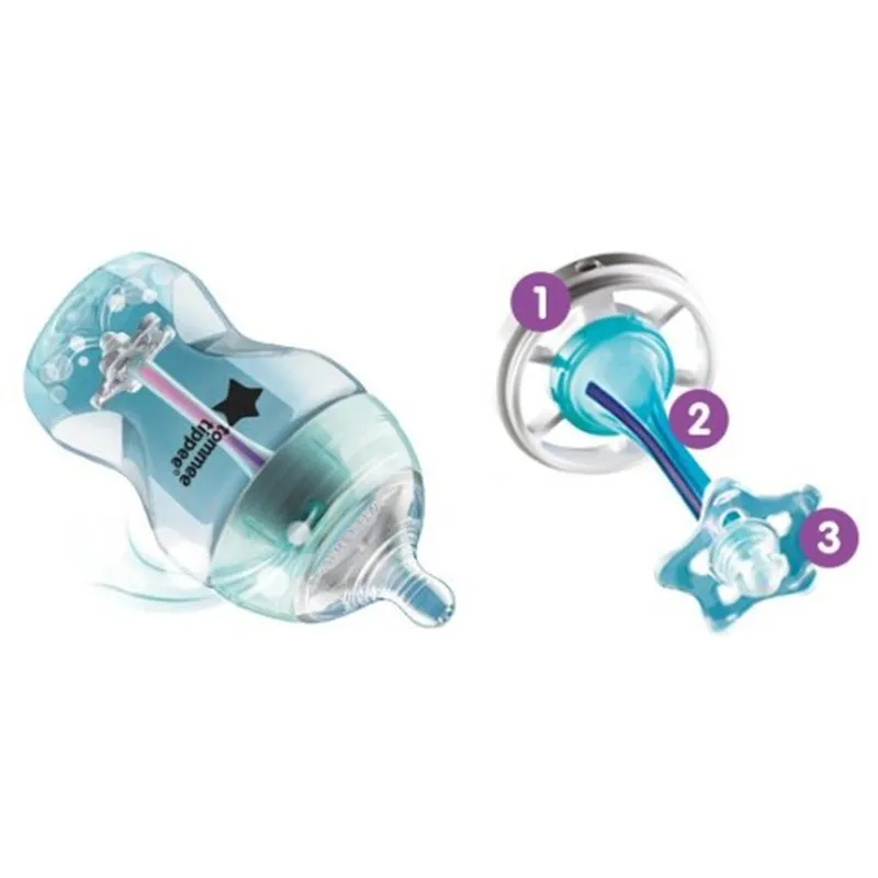Tommee Tippee Biberón anticólico con tetina flujo lento para bebé - imagen 3