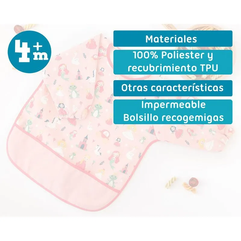 Kiokids Babero con mangas suave y absorbente para comer solo - imagen 5