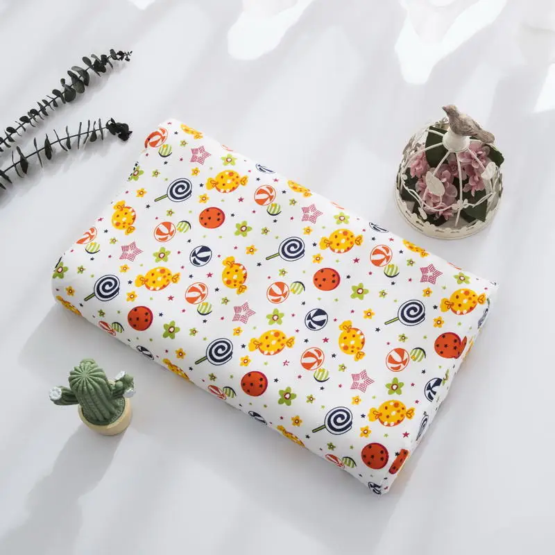 Funda de almohada de algodón para bebé, 2 piezas, funda de almohada de dibujos animados para niños, funda protectora de almohada de látex cómoda para niños con cremallera 27*44cm/30*50cm
