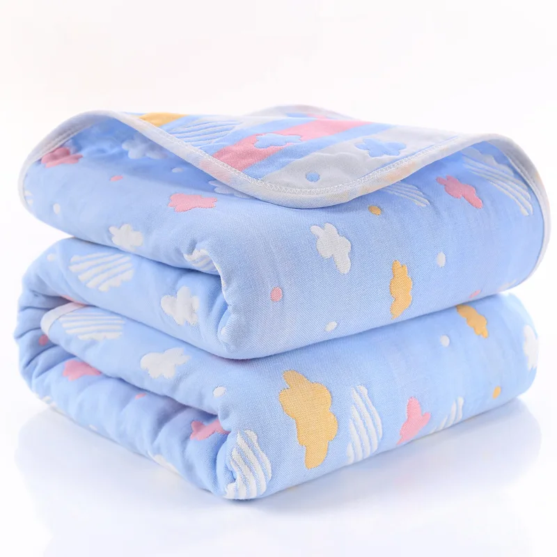 Manta Multicolor de dibujos animados para bebé, Toalla de baño de gasa de 6 capas para recién nacidos, manta infantil para bebé, 3 tamaños, manta para niños, colcha para niños - imagen 5