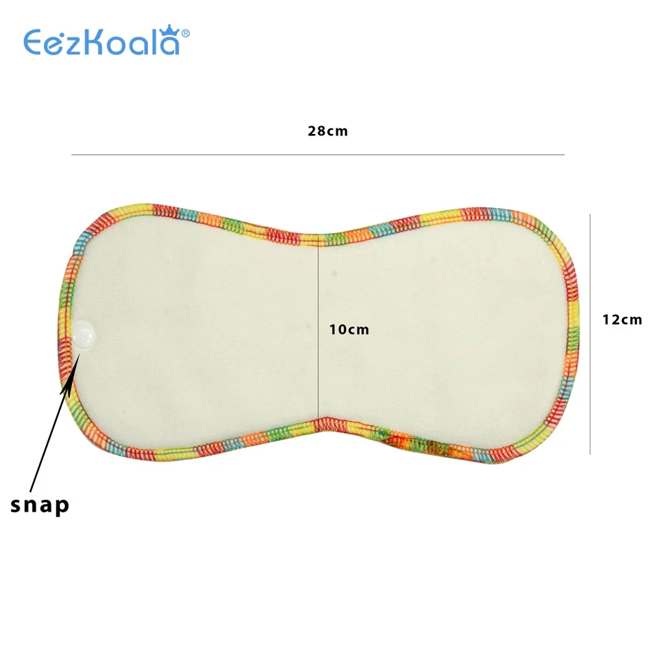 EezKoala pañal de tela para recién nacido, pañales de algodón orgánico con encuadernación colorida para bebé, pequeño pañal de tela AIO impermeable PUL apto para bebé de 3-6KG - imagen 4