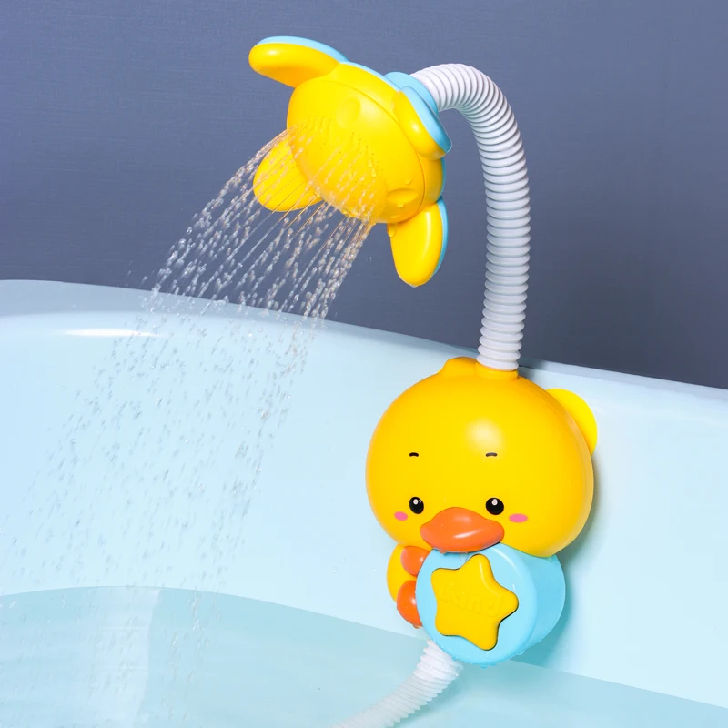 QWZ, nuevos juguetes de baño, juego de agua para bebés, modelo de pato, grifo, ducha, rociador de agua eléctrico, natación, baño, juguetes para bebés, regalos para niños