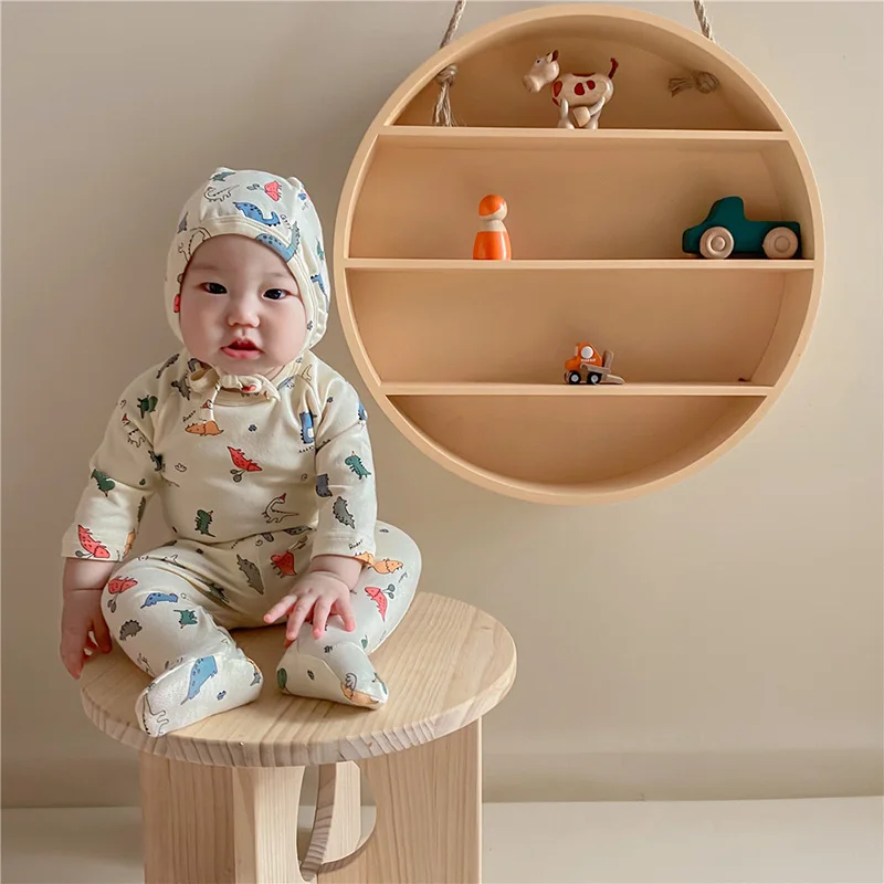 Milangel-body para bebé con estampado animal, conjunto de algodón para bebé, ropa interior con sombrero, Otoño, 2022