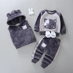 Conjunto invierno bebé: chaleco con capucha y pantalones – Algodón suave para niño