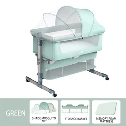 IMBABY Cuna plegable portátil para bebé recién nacido ajustable