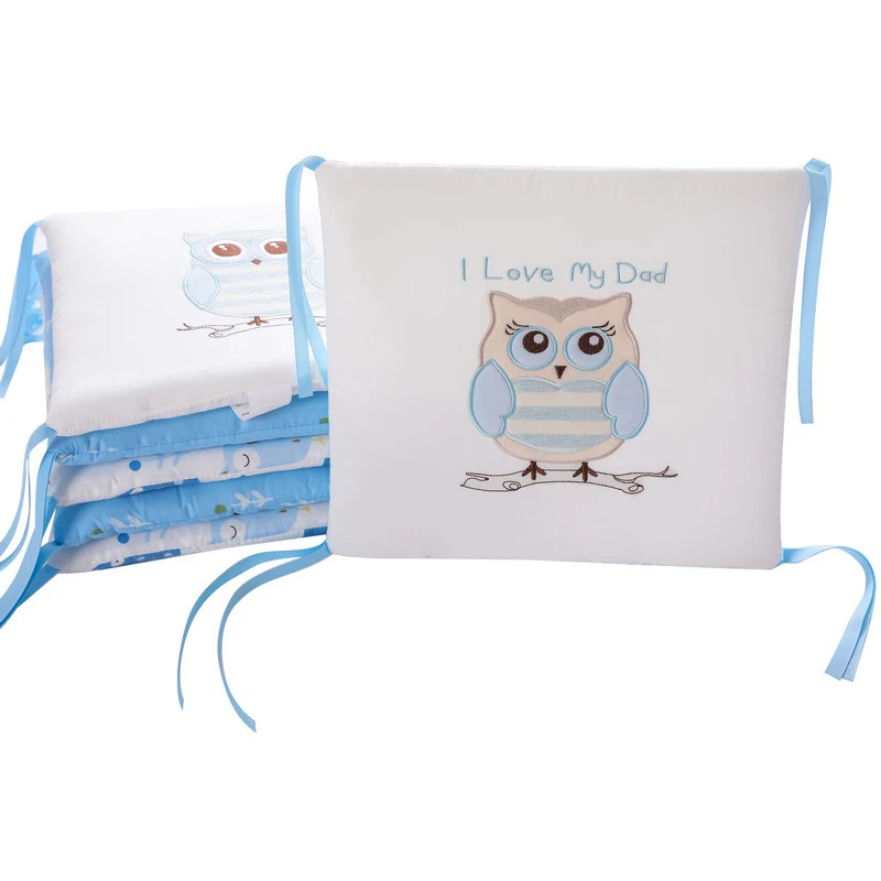 Cojín para parachoques de cuna para cama de bebé, almohadilla de protección de seguridad suave, respaldo de cama para niños, dibujos animados de algodón, 6 unids/set - imagen 2